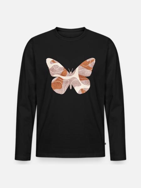 Bohemian Aesthetic Hippie Butterfly - Men's Premium Organic Long Sleeve Shirt - black