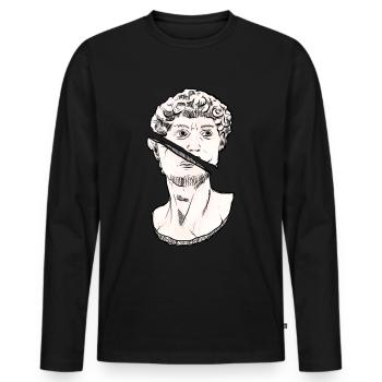 Art Academia Aesthetic David Statue Greek Statue - Men's Premium Organic Long Sleeve Shirt - black - Front - Nico (187cm)