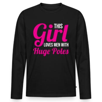Fun Pole Vault Pole Vault Pole Vault - Men's Premium Organic Long Sleeve Shirt - black - Front - Nico (187cm)