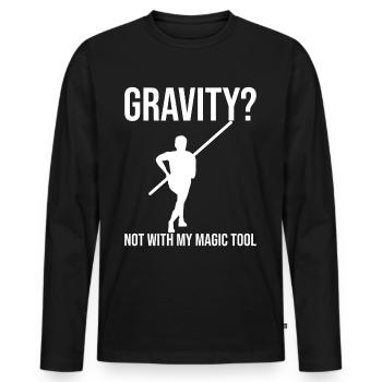 Fun Pole Vault Pole Vault Pole Vault - Men's Premium Organic Long Sleeve Shirt - black - Front - Nico (187cm)