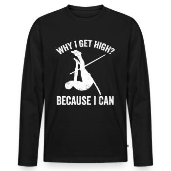 Fun Pole Vault Pole Vault Pole Vault - Men's Premium Organic Long Sleeve Shirt - black - Front - Nico (187cm)