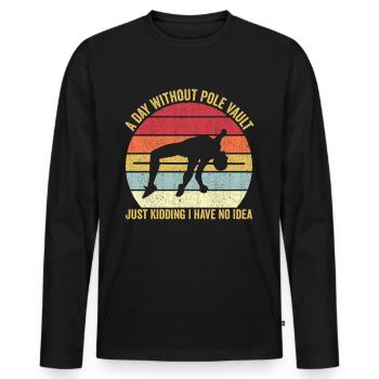 Fun Pole Vault Pole Vault - Men's Premium Organic Long Sleeve Shirt - black - Front - Nico (187cm)