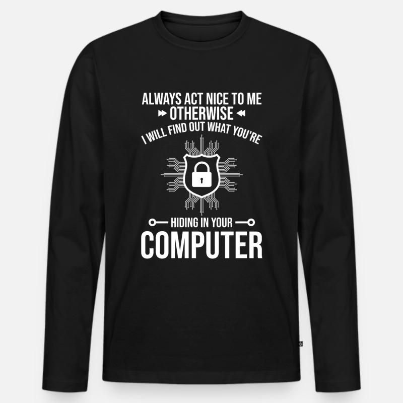 Cybersecurity Computersicherheit Cybersecurity - Männer Premium Bio Langarmshirt - Schwarz