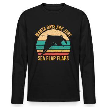Funny manta rays stingrays are just sea - Men's Premium Organic Long Sleeve Shirt - black - Front - Nico (187cm)