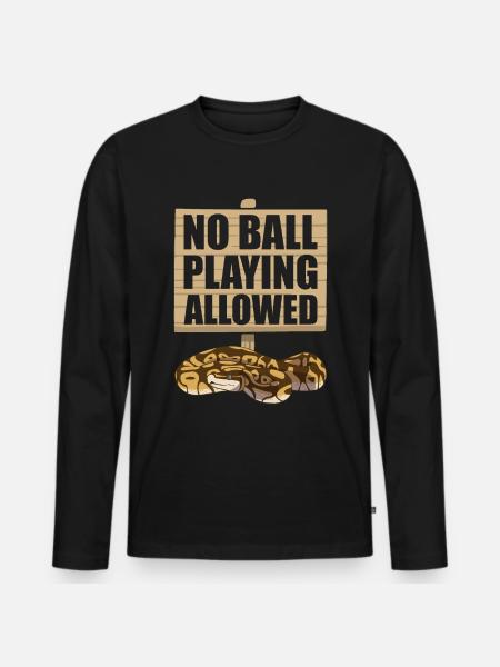 Funny Ball Python Snake - Men's Premium Organic Long Sleeve Shirt - black