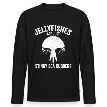 Funny jellyfish are just stingy sea gums - Men's Premium Organic Long Sleeve Shirt - black - Front - Nico (187cm)