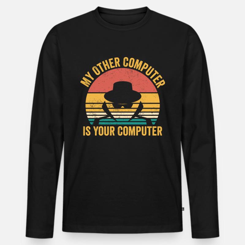 Funny Cybersecurity Computer Sicherheit - Männer Premium Bio Langarmshirt - Schwarz