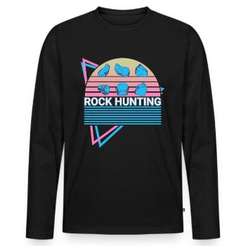 Rock Hunting Rock Hunter Retro - Men's Premium Organic Long Sleeve Shirt - black - Front - Nico (187cm)