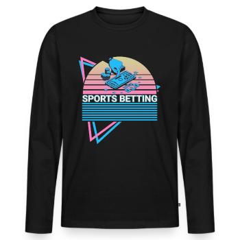 Sports Betting Bettor Retro - Men's Premium Organic Long Sleeve Shirt - black - Front - Nico (187cm)