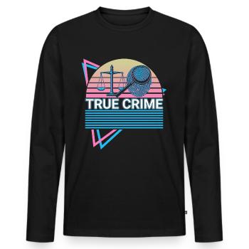 True Crime Retro - Men's Premium Organic Long Sleeve Shirt - black - Front - Nico (187cm)
