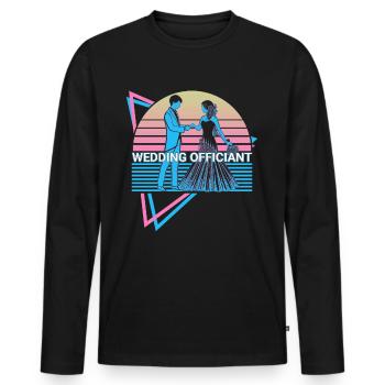 Wedding Officer Rétro - T-shirt manches longues Premium bio Homme - noir - Devant - Nico (187cm)
