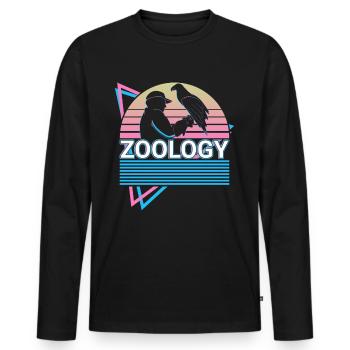 Zoology Zoologist Retro - Men's Premium Organic Long Sleeve Shirt - black - Front - Nico (187cm)