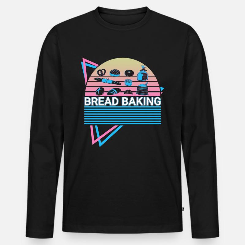 Bread Baking Baker Retro - Men's Premium Organic Long Sleeve Shirt - black