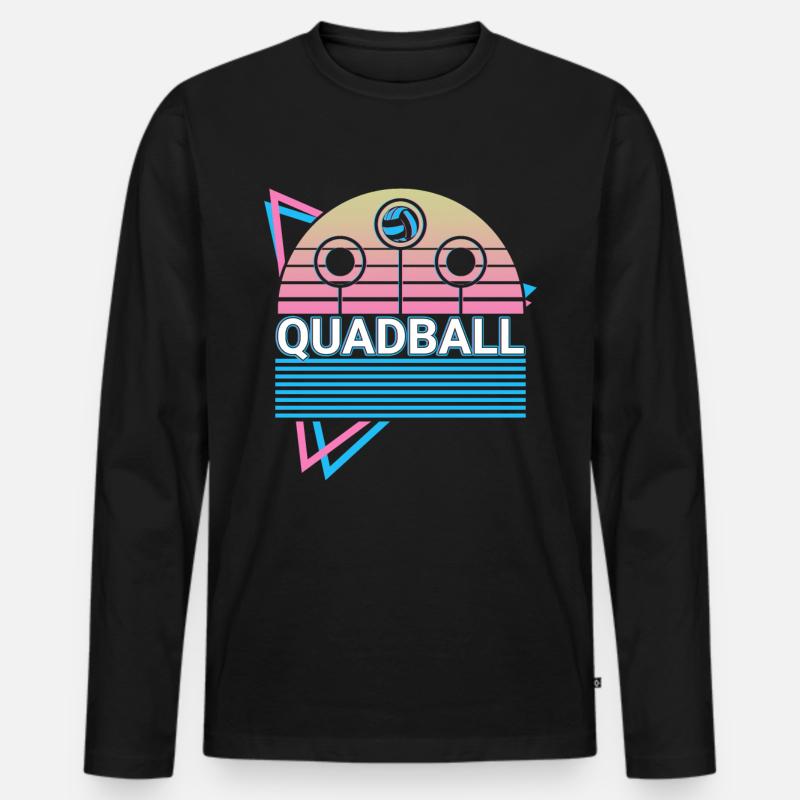 Quadball Spieler Retro - Männer Premium Bio Langarmshirt - Schwarz