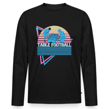 Joueur de baby-foot rétro - T-shirt manches longues Premium bio Homme - noir - Devant - Nico (187cm)