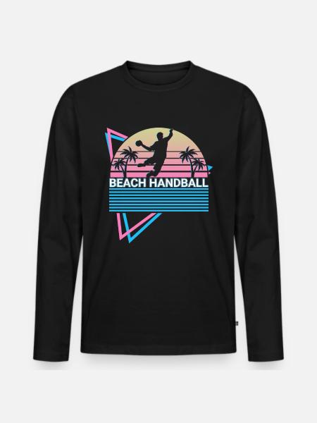 Beach Handball Player Retro - Men's Premium Organic Long Sleeve Shirt - black