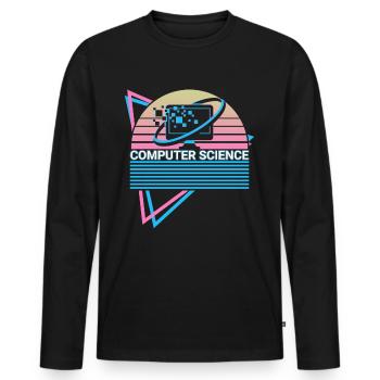 Computer Science Retro - Men's Premium Organic Long Sleeve Shirt - black - Front - Nico (187cm)