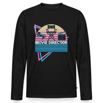 Film Director Film Director Retro - Men's Premium Organic Long Sleeve Shirt - black - Front - Nico (187cm)