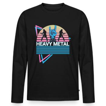 Heavy Metal Retro - Men's Premium Organic Long Sleeve Shirt - black - Front - Nico (187cm)