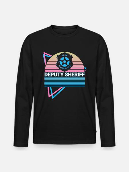 Deputy Sheriff Retro - Men's Premium Organic Long Sleeve Shirt - black