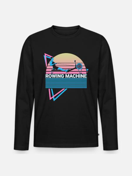 Rameur rétro - T-shirt manches longues Premium bio Homme - noir