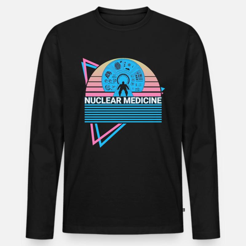 Nuklearmedizin Retro - Männer Premium Bio Langarmshirt - Schwarz