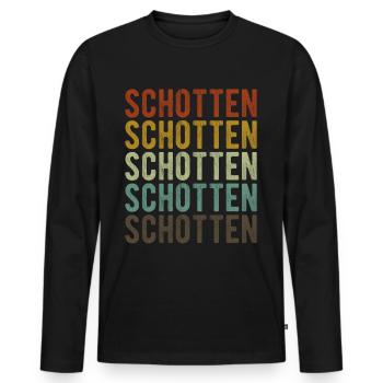Scots City Retro Vintage - Men's Premium Organic Long Sleeve Shirt - black - Front - Nico (187cm)