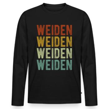 Weiden Stadt Retro Vintage - Männer Premium Bio Langarmshirt - Schwarz - Vorne - Nico (187cm)