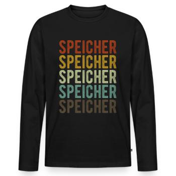 Speicher Stadt Retro Vintage - Männer Premium Bio Langarmshirt - Schwarz - Vorne - Nico (187cm)