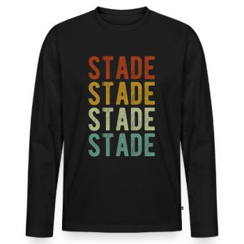 Stade City Retro Vintage - T-shirt manches longues Premium bio Homme - noir - Devant - Nico (187cm)