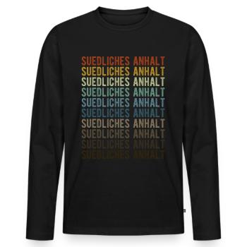 Southern Anhalt City Retro Vintage - Men's Premium Organic Long Sleeve Shirt - black - Front - Nico (187cm)