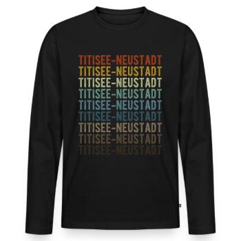 Titisee-Neustadt Stadt Retro Vintage - T-shirt manches longues Premium bio Homme - noir - Devant - Nico (187cm)
