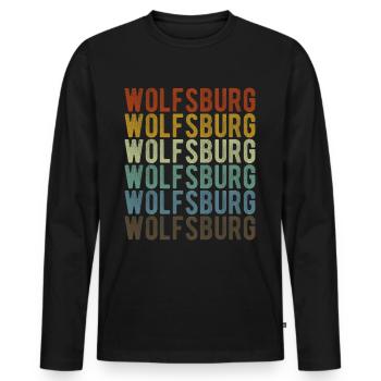 Wolfsburg City Rétro Vintage - T-shirt manches longues Premium bio Homme - noir - Devant - Nico (187cm)