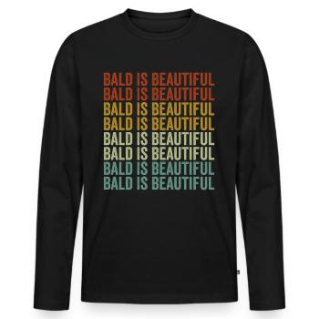Kahl ist schön 4. Juli Kahl - Männer Premium Bio Langarmshirt - Schwarz - Vorne - Nico (187cm)