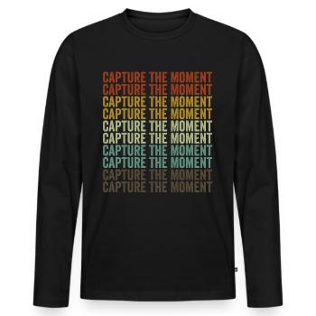 Capturer l’instant Moment photographe - T-shirt manches longues Premium bio Homme - noir - Devant - Nico (187cm)