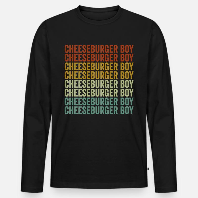 Cheeseburger Boy Burger-Liebhaber Lustiger Cheeseb - Männer Premium Bio Langarmshirt - Schwarz