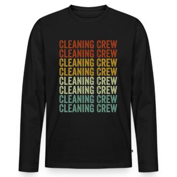 Équipe de nettoyage Équipe de nettoyage du gardien de l’école - T-shirt manches longues Premium bio Homme - noir - Devant - Nico (187cm)