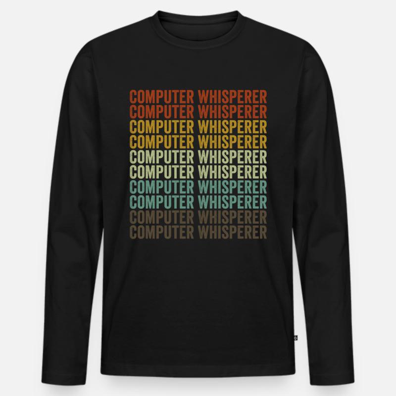 Computerflüsterer Computer Nerd IT Helpdesk - Männer Premium Bio Langarmshirt - Schwarz