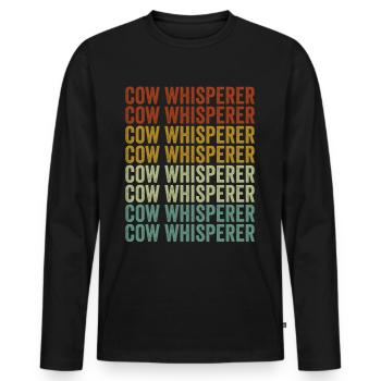 Cow Whisperer Cow Breeder & Rancher Funny Ranchers - T-shirt manches longues Premium bio Homme - noir - Devant - Nico (187cm)