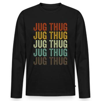 Krug Thug Vet Tech Krug Thug Vet Assistant - Männer Premium Bio Langarmshirt - Schwarz - Vorne - Nico (187cm)