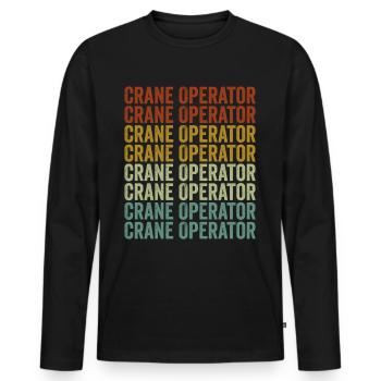 Crane operator Crane operator Usa Fla - Men's Premium Organic Long Sleeve Shirt - black - Front - Nico (187cm)