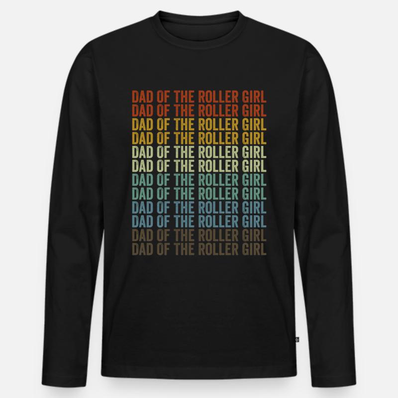 Vater des Rollermädchens Rollschuhfahrer Vater Ska - Männer Premium Bio Langarmshirt - Schwarz