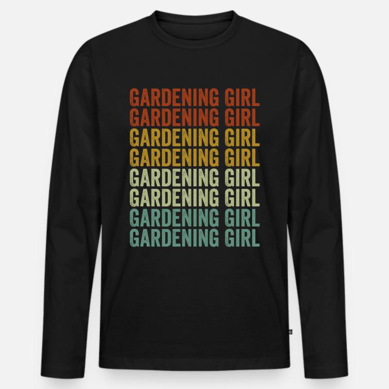 Gartenarbeit Mädchen Gartenarbeit Mädchen - Männer Premium Bio Langarmshirt - Schwarz