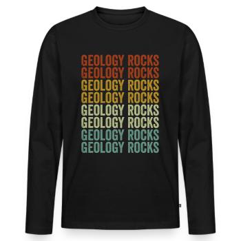 Geology Rocks Rock collector Geologist Rock - Men's Premium Organic Long Sleeve Shirt - black - Front - Nico (187cm)