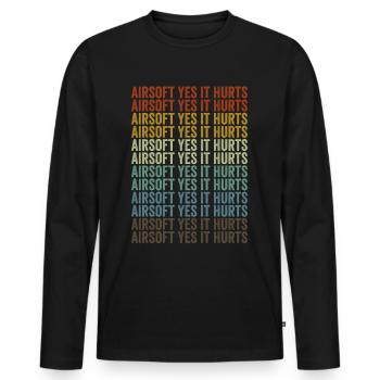 Airsoft Yes it hurts Airsoft Airsoft Game - Men's Premium Organic Long Sleeve Shirt - black - Front - Nico (187cm)