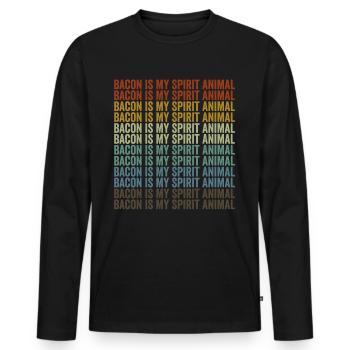 Speck ist mein Seelentier Speck-Liebhaber - Männer Premium Bio Langarmshirt - Schwarz - Vorne - Nico (187cm)