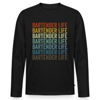 Barkeeper Leben Barkeeper Bartending - Männer Premium Bio Langarmshirt - Schwarz - Vorne - Nico (187cm)