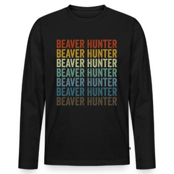 Chasseurs de castors Chasseurs de castors Chasseurs de castors - T-shirt manches longues Premium bio Homme - noir - Devant - Nico (187cm)