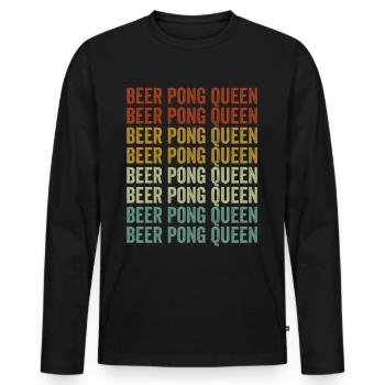 Bier-Pong-Königin Bier-Pong-Spieler-Trinkspiel - Männer Premium Bio Langarmshirt - Schwarz - Vorne - Nico (187cm)