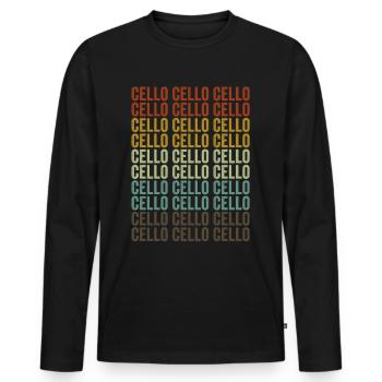 Violoncelle Violoncelle Violoncelliste Joueur - T-shirt manches longues Premium bio Homme - noir - Devant - Nico (187cm)